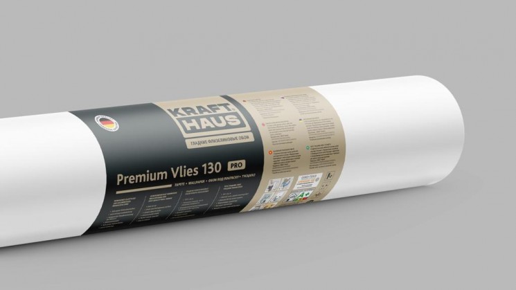 Флизелин KRAFTHAUS Premium Vlies 130 Pro гладкий ремонтный (рулон 25×1,0 = 25 м²)